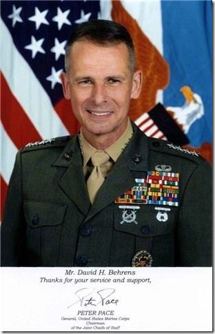 USMC General Peter Pace and his Letter Of Recognition to LIFE Photo.