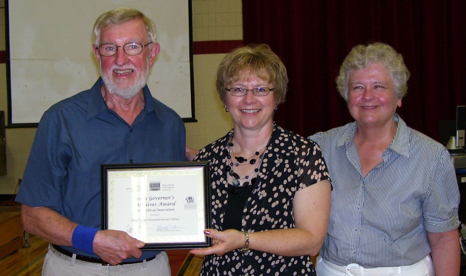 LIBRARY WINS AWARD, Clark Co., Wisconsin
