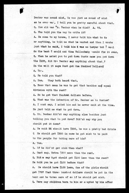3rd Page from Fred Buker Testimony